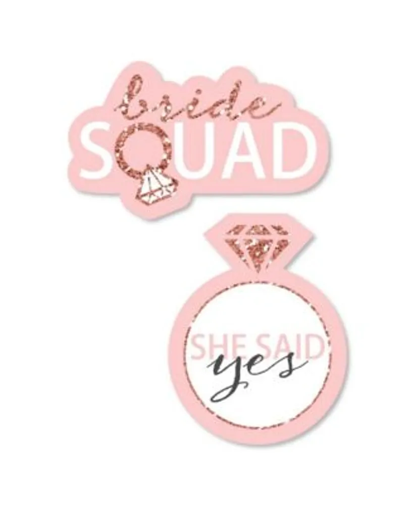 Big Dot Of Happiness Bride Squad - Paper Straw Decor - Rose Gold