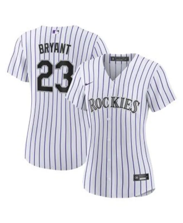 Nike MLB Colorado Rockies (Kris Bryant) Men's Replica Baseball Jersey - White/Purple S