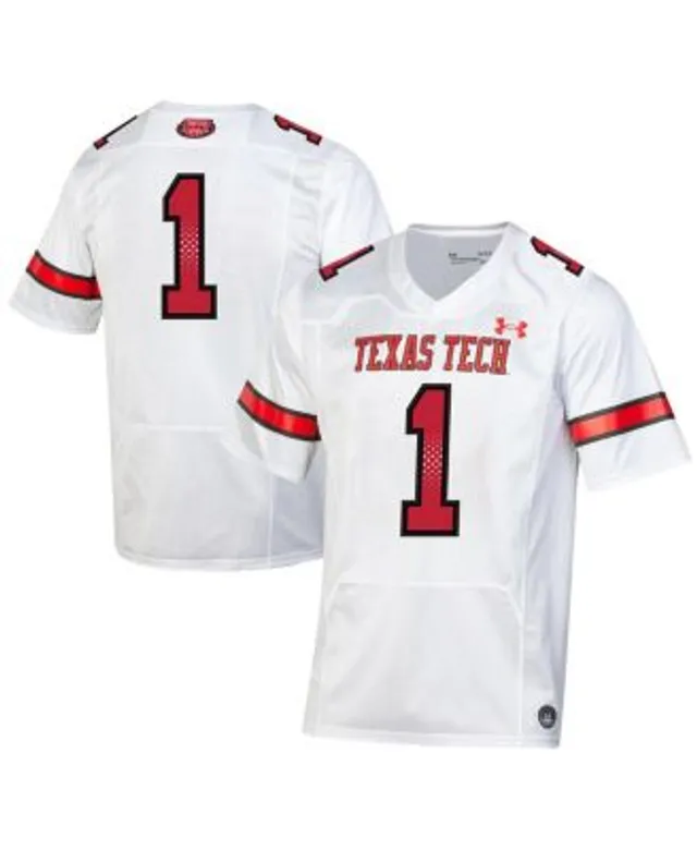 Under Armour Men's Texas Tech Red Raiders White #1 Replica Basketball Jersey, Medium