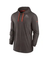 Nike Men's Cleveland Browns Athletic Long Sleeve Raglan T-Shirt - Grey & Brown - S (Small)