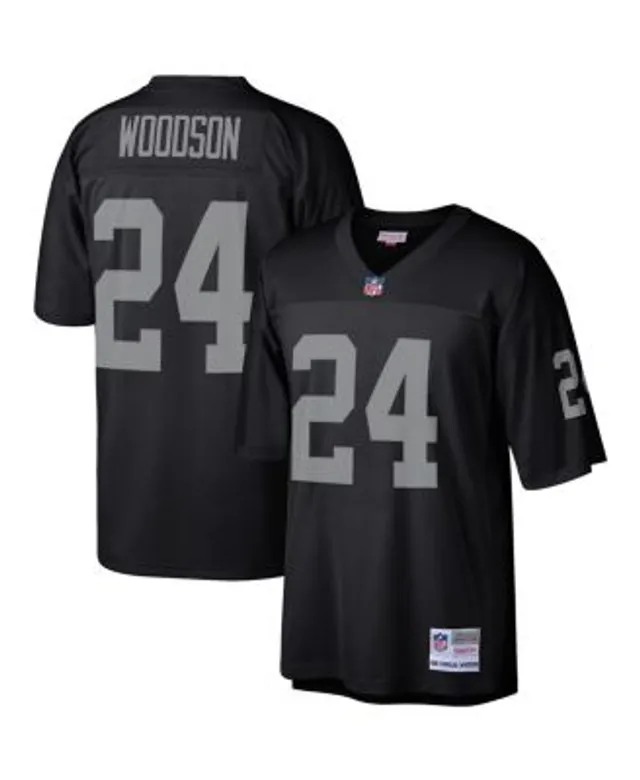 Men's Mitchell & Ness Charles Woodson Black Las Vegas Raiders 2002 Authentic Throwback Retired Player Jersey