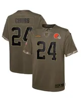 Olive Men's Nick Chubb Cleveland Browns Limited 2022 Salute To Service  Jersey