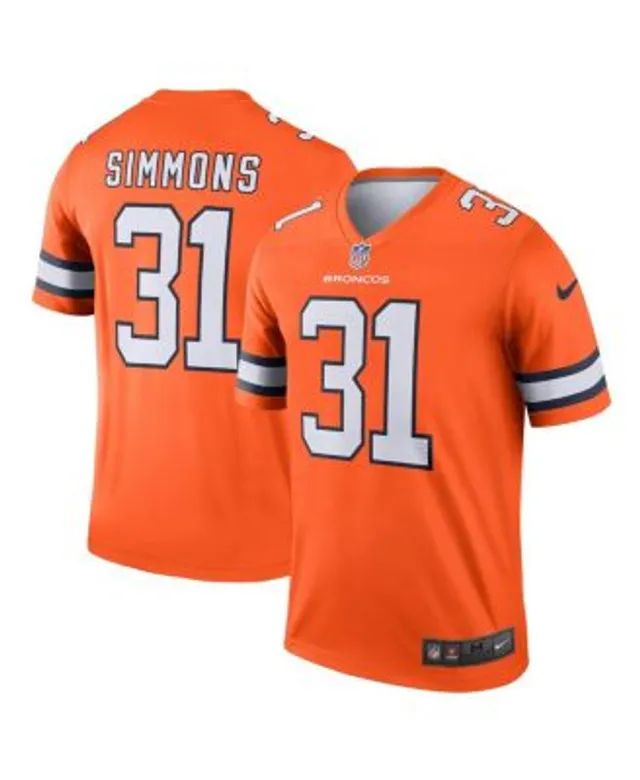 Nike Justin Simmons Orange Denver Broncos Vapor Limited Jersey