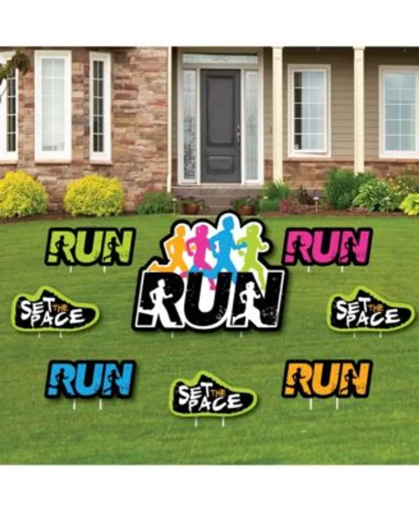 Big Dot of Happiness Set the Pace - Running - Outdoor Lawn Decor