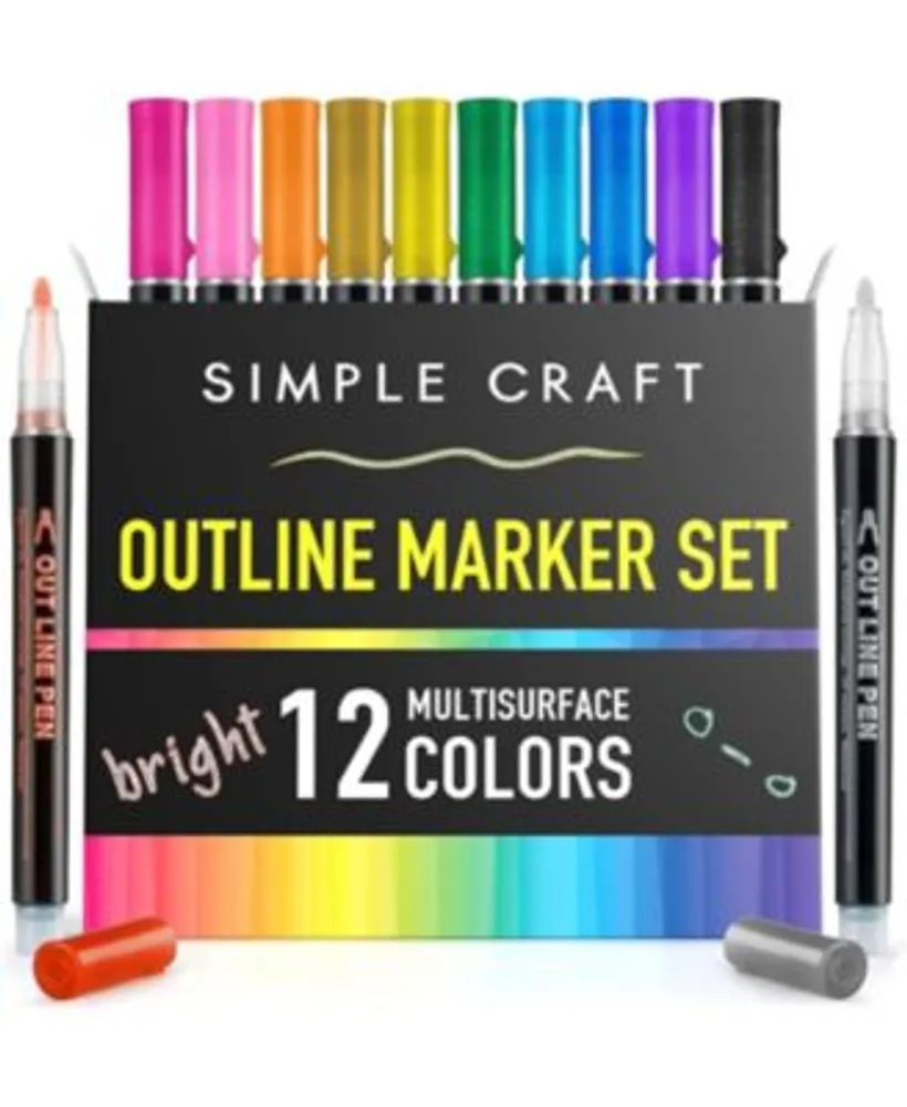 De onze titel Gepensioneerd Zulay Kitchen 12 Pieces Dual Colored Outline Pens - Self-Outline Metallic  Markers | The Shops at Willow Bend