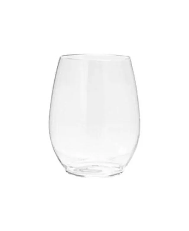 Smarty 4 oz. Clear Elegant Stemless Disposable Plastic Wine