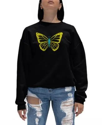 Women's Butterfly Word Art Crewneck Sweatshirt