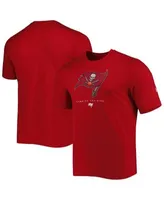 New Era Men's Heathered Gray Tampa Bay Buccaneers Combine Authentic Game on T-Shirt