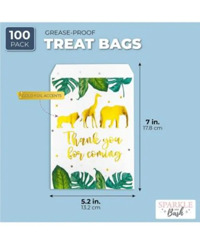 Gold Gift Bags with Tissue Paper (5.45 x 7.8 x 2.45 in, 20 Pack