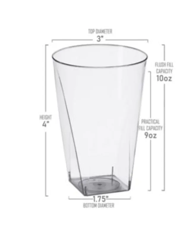 Smarty Had A Party 8 oz. Clear Square Plastic Cups (336 Cups)