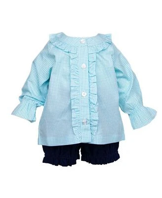 Toddler Girl Gingham Ruffle Blouse Set, Two Piece Set