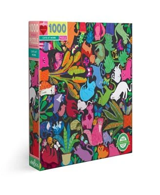 Piece and Love Cats at Work 1000 Piece Square Adult Jigsaw Puzzle Set