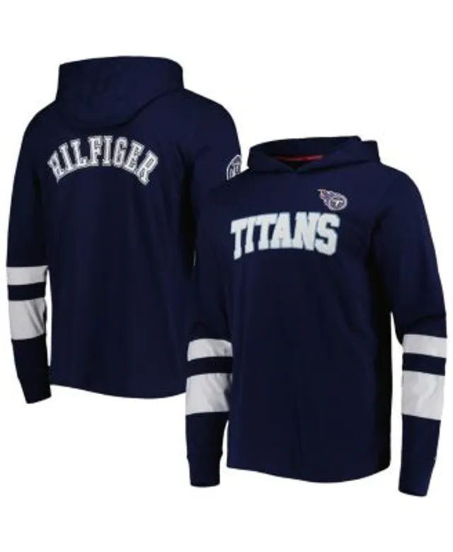 Tommy Hilfiger Men's Navy, White Tennessee Titans Alex Long Sleeve Hoodie  T-shirt