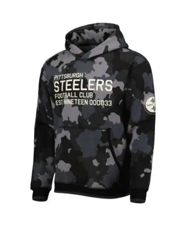 Men's The Wild Collective Black Pittsburgh Steelers Camo Pullover Hoodie Size: Small