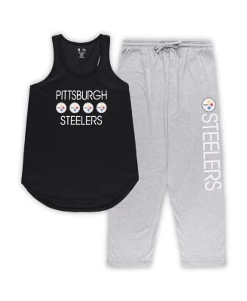 Concepts Sport Women's Black, Gold Pittsburgh Steelers Plus Meter Tank Top  and Pants Sleep Set