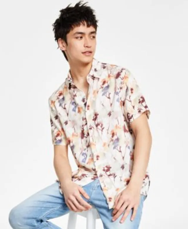 GUESS Men's Eco Tiger-Print Shirt - Macy's