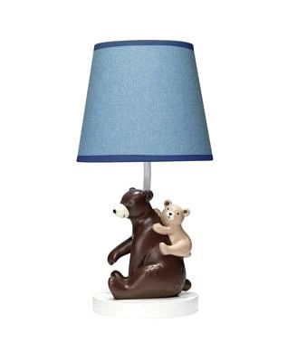 Big Sky Blue/Brown Mommy & Baby Bear Lamp with Shade & Bulb