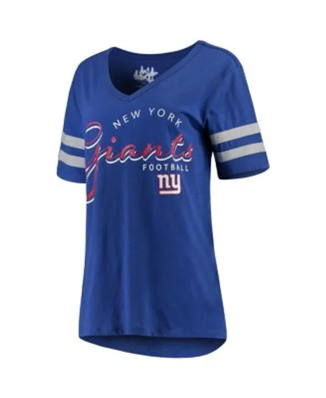 Junk Food Women's Royal New York Giants Half-Sleeve Mock Neck T