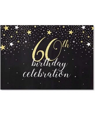 60th Birthday Photo Booth Party Backdrop (5 x 7 ft)