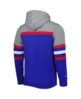 Men's Mitchell & Ness Royal/Heathered Gray New England Patriots Head Coach  Pullover Hoodie