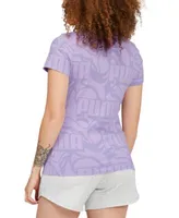 Women's Cotton Abstract Logo-Print Crewneck T-Shirt