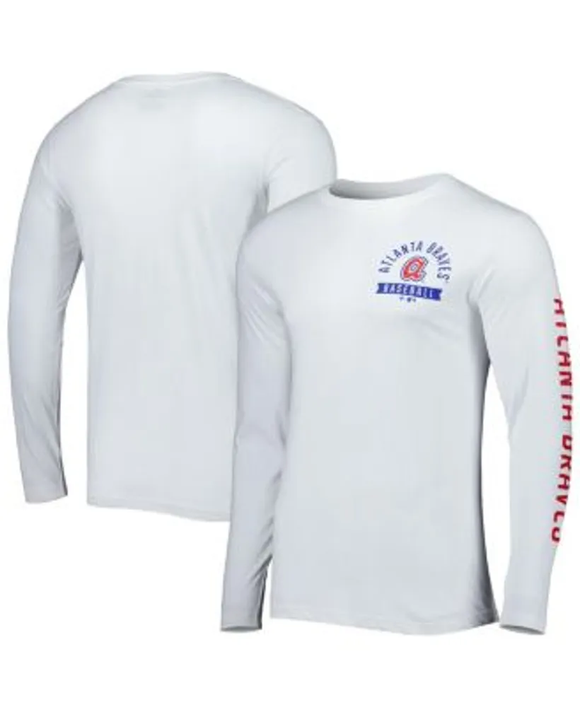 Fanatics Men's Branded White Atlanta Braves Pressbox Long Sleeve T