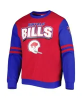 Men's Mitchell & Ness Heathered Gray Buffalo Bills Allover Print Fleece  Pullover Sweatshirt