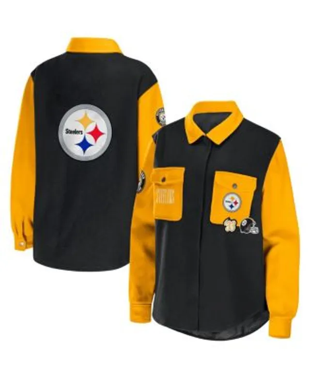 Pittsburgh Steelers Mitchell & Ness Women's Team 2.0 Satin Raglan Full-Snap  Jacket - Black