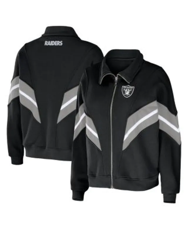 WEAR by Erin Andrews Women's Black, White Las Vegas Raiders Full-Zip  Varsity Jacket - Macy's