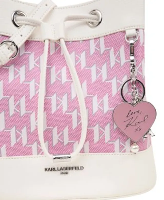 KARL LAGERFELD PARIS Adele Monogram Crossbody Bucket Bag - Macy's