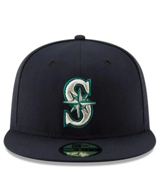 New Era Men's White and Royal Seattle Mariners Crest 9FIFTY Snapback Hat