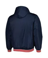 Men's White/Navy Atlanta Braves Big & Tall Satin Full-Snap Jacket