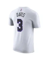 Nike Men's 2022-23 City Edition Los Angeles Lakers Anthony Davis #3 White Cotton T-Shirt, Small