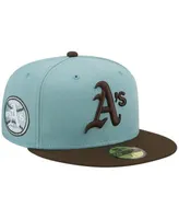 Boston Braves New Era Cooperstown Collection 1914 World Series Beach Kiss  59FIFTY Fitted Hat - Light Blue/Brown