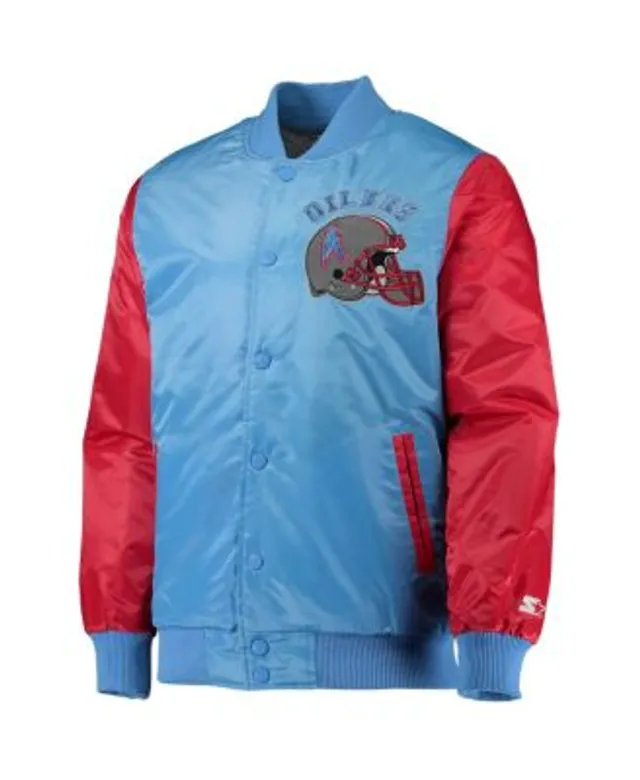 Boston Red Sox Reliever Raglan Blue and Red Satin Jacket