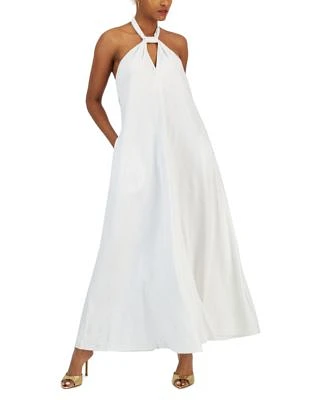 Women's Linen Halter-Neck Maxi Dress, Created for Macy's