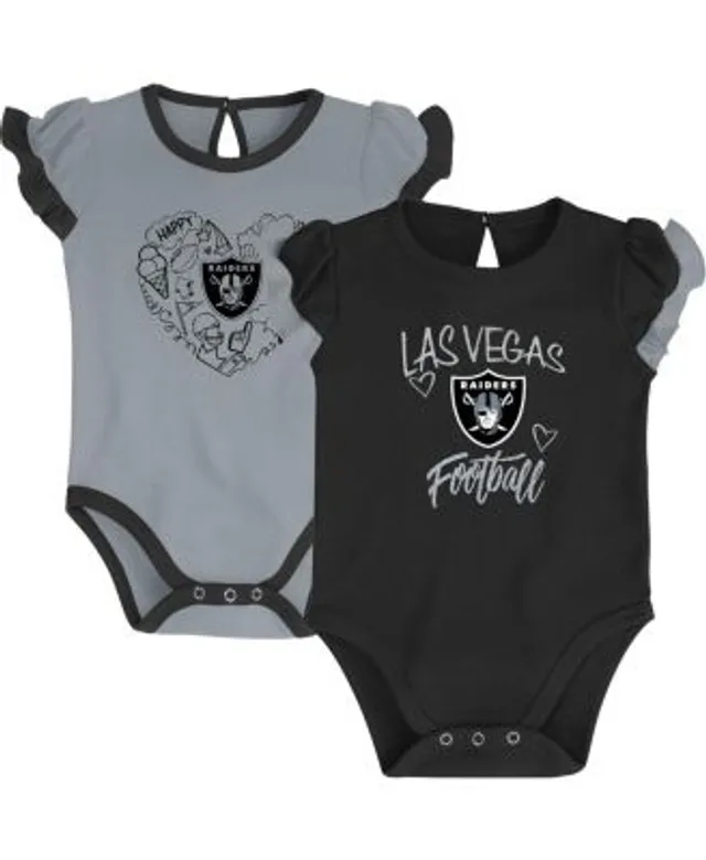 Las Vegas Raiders Dream Team Newborn & Infant Bodysuit, Pants & Hat Set -  White/Black