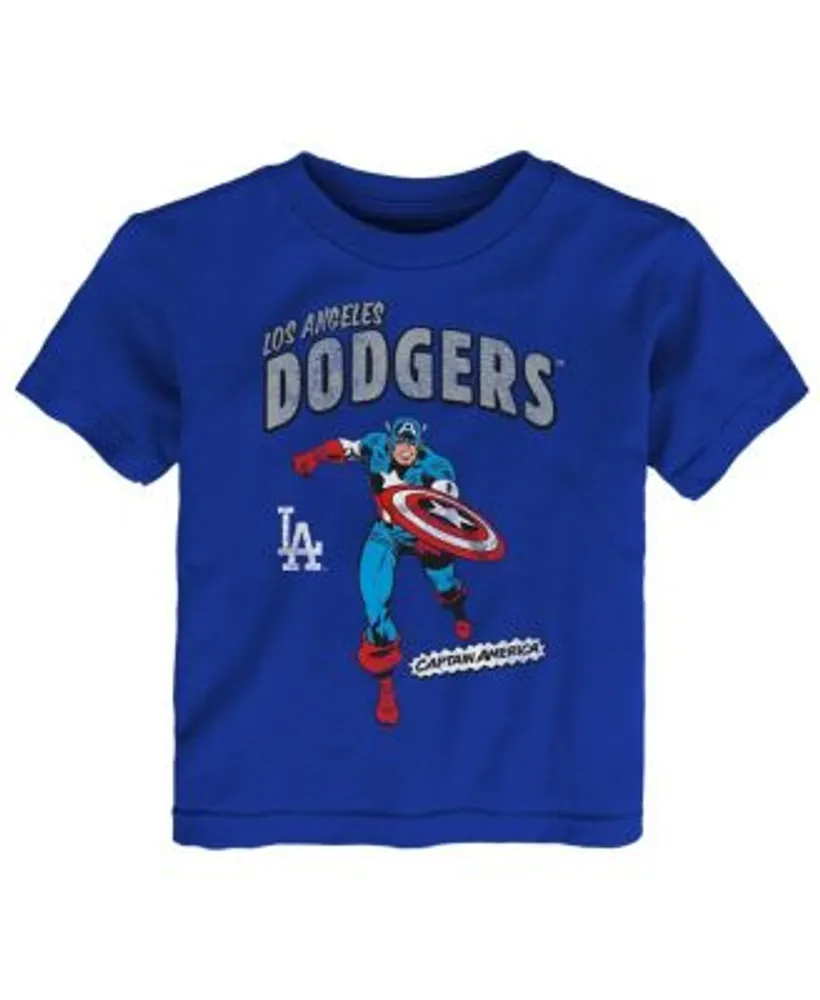 Youth Navy Milwaukee Brewers Team Captain America Marvel T-Shirt