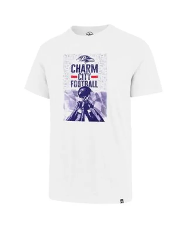 Men's '47 White Baltimore Ravens Charm City Football T-Shirt