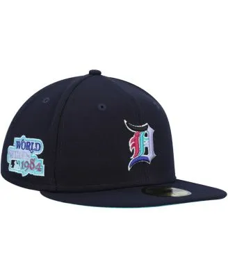 New Era Men's New Era Pink Detroit Tigers 1984 World Series Champions  Beetroot Cyber 59FIFTY Fitted Hat