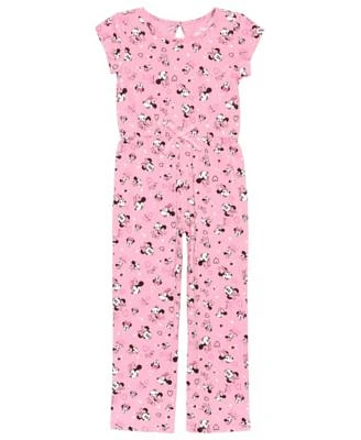 Girls Minnie Mouse Full of Smiles Short Sleeves Jumpsuit