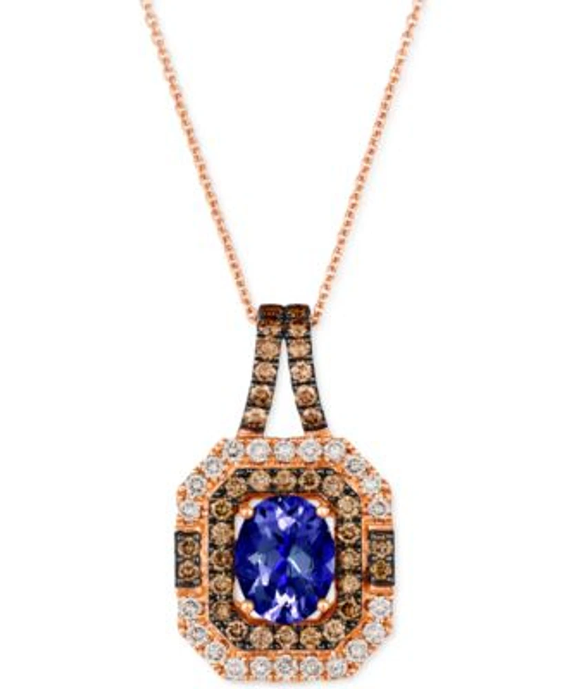 Le Vian Blueberry Tanzanite (1-3/4 ct. t.w.) & Diamond (1-1/10 ct. t.w.)  Pendant Necklace in 14k Rose Gold, 18
