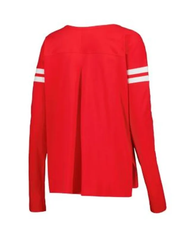 Washington Nationals Touch Women's Waffle Raglan Long Sleeve T-Shirt -  Red/Gray