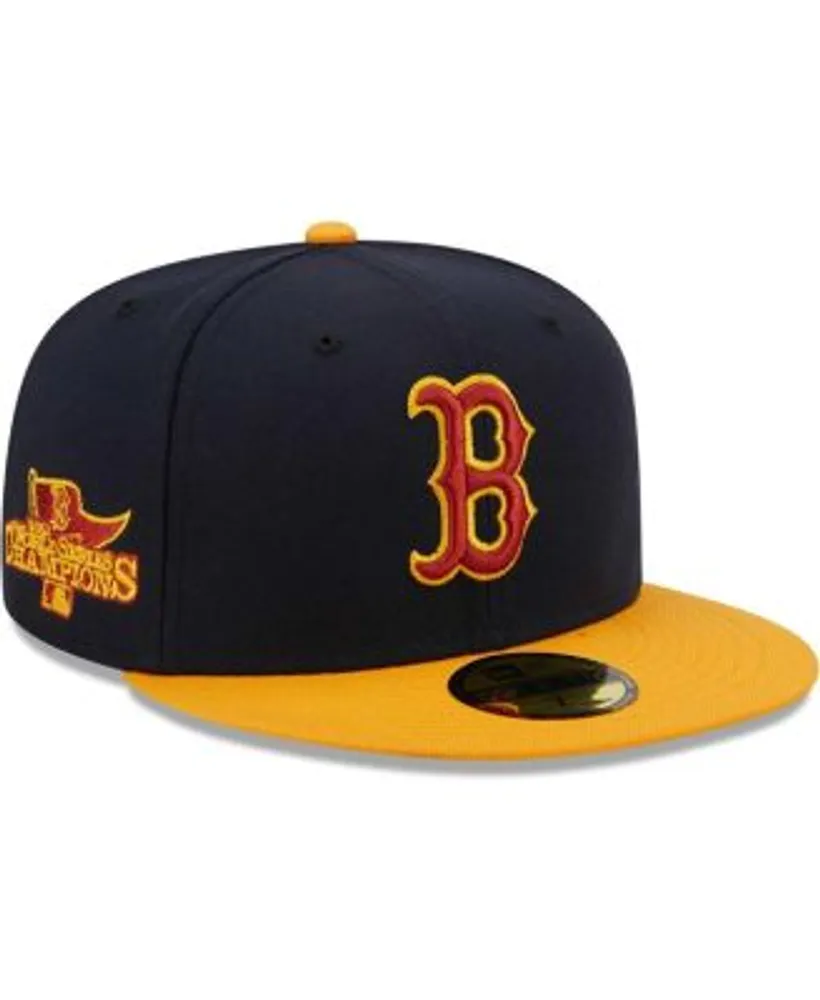 New Era Men's Navy, Gold Boston Red Sox Primary Logo 59FIFTY Fitted Hat