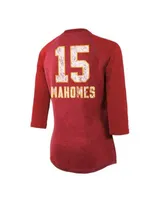 Patrick Mahomes Kansas City Chiefs Womens Red Boyfriend Long Sleeve Player  T Shirt