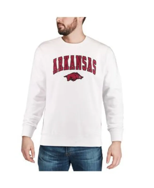 Men's Colosseum Red Louisville Cardinals Arch & Logo Crew Neck Sweatshirt