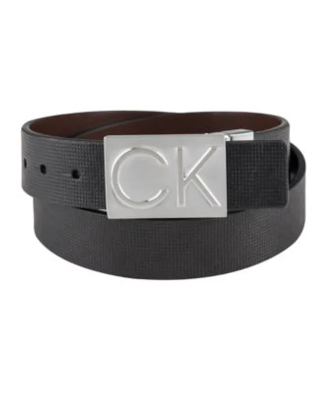 Calvin Klein Women's Reversible Monogram Buckle Belt - Black, Brown