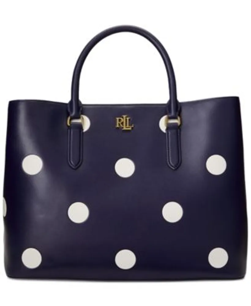 Lauren Ralph Lauren Marcy Polka-Dot Large Leather Satchel | Connecticut  Post Mall