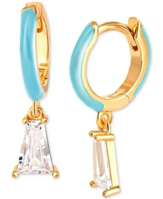 Giani Bernini Cubic Zirconia Triangle Stud Earrings in Gold-Plated Sterling  Silver Created for Macys in Yellow