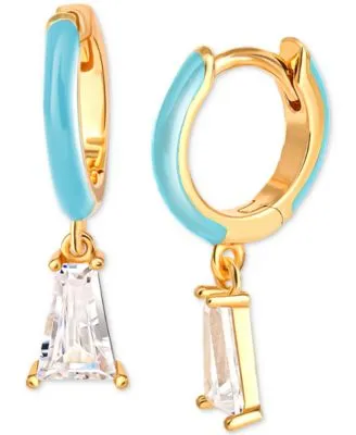 Giani Bernini Cubic Zirconia Star Dangle C Hoop Earrings in